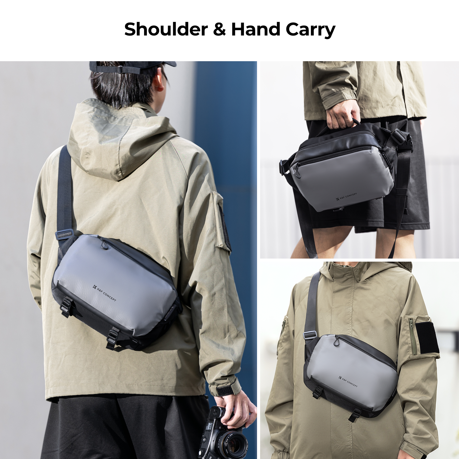 K&F Concept Alpha Camera Sling Bag 10L Photography Shoulder Bag, Compatible with Canon / Nikon / Sony Camears / DJI Mavic Drones - Sling Bag10L Urban Wander 01 (Grey) K&F Concept Alpha Camera Sling Bag 10L Photography Shoulder Bag, Compatible with Canon / Nikon / Sony Camears / DJI Mavic Drones - Sling Bag10L Urban Wander 01 (Grey)